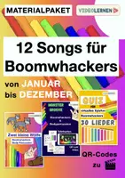 Vorschau - Stundenentwürfe - Materialpaket für Boomwhacker 12 Songs von Januar bis Dezember - Deckblatt