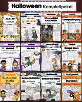 Vorschau - Arbeitsblätter - Halloween | Klasse 1-4 | Deutsch | Mathe | Rätsel | Freiarbeit - Deckblatt
