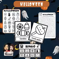 Vista previa - Juegos / Gamificación - Halloween Games - English - B&W - Portada