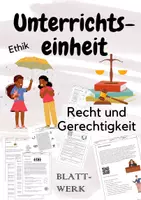 Vorschau - Arbeitsblätter - Ethik: Recht und Gerechtigkeit/ Unterrichtseinheit/Unterrichtsreihe/komplette Materialien - Deckblatt