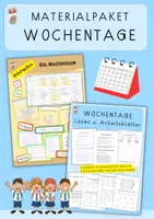 Vorschau - Arbeitsblätter - Wochentage Materialpaket - Deckblatt