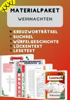 Vorschau - Spiele - XXXL Materialpaket Weihnachten | Lesetext - Lückentext - Würfelgeschichte - Suchsel - Rätsel - Deckblatt