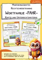 Vorschau - Spiele - Materialpaket "Wortbaustein FAHR - Kartei-Arbeitsblätter-Spiele" - Deckblatt