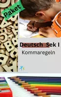 Vorschau - Arbeitsblätter - Materialpaket Kommaregeln Kommasetzung Aufgaben und Lösungen - Deckblatt