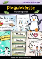 Vorschau - Mal- und Bastelvorlagen - Pinguinklasse Materialpaket - Pinguin Sparpaket - Deckblatt