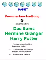 Vorschau - Unterrichtsreihen - PAKET: Personenbeschreibung 9 (Das Sams, Harry Potter, Hermine Granger) - Deckblatt