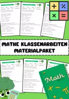 Vorschau - Arbeitsblätter - Mathematik Klassenarbeiten Materialpaket Bundle Klasse 7 - 11 - Deckblatt
