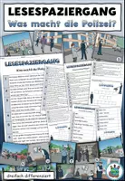 Vorschau - Arbeitsblätter - Lesespaziergang "Was macht die Polizei?" dreifach differenziert - Achtung, Notfall! DaZ / DaF / Deutsch / Sachunterricht - Deckblatt
