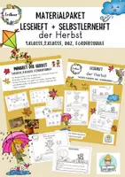 Vorschau - Unterrichtsreihen - Materialpaket Leseheft und Selbstlernheft der Herbst, Klasse 1, Klasse 2, DaZ, Förderschule Arbeitsblätter - Deckblatt