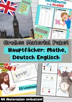 Vorschau - Stundenentwürfe - Hauptfächer riesiges Materialpaket Mathe, Deutsch und Englisch - Klasse 1-12 - Deckblatt