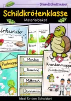 Vorschau - Mal- und Bastelvorlagen - Schildkrötenklasse Materialpaket - Schildkröte Sparpaket - Deckblatt