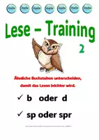 Vorschau - Unterrichtsreihen - Lese-Training 2 : (b oder d & sp oder spr) - Deckblatt