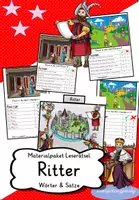 Vorschau - Arbeitsblätter - Materialpaket Leserätsel RItter 17 Rätsel auf 2 Niveaustufen (DaZ und DaF geeignet) - Deckblatt
