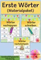 Vorschau - Arbeitsblätter - Erste Wörter schreiben, spempeln, nachspuren (Paket Förderschule) - Deckblatt