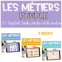 Aperçu - Apprentissages en autonomie - Kit Ensemble BOOM CARDS Les MÉTIERS avec audio - Page de couverture