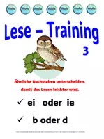 Vorschau - Unterrichtsreihen - Lese-Training 3 : ei oder ie & b oder d - Deckblatt
