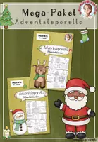 Vorschau - Stationenlernen - Mega-Paket Advents-Leporello (1.–2. Klasse) – Basteln, Lesen & Rechnen im Advent - Deckblatt