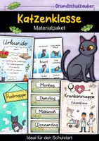Vorschau - Arbeitsblätter - Katzenklasse Materialpaket - Katze Sparpaket - Deckblatt