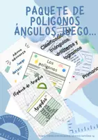 Vista previa - Juegos / Gamificación - Paquete de materiales polígonos, ángulos y figuras planas. Matemáticas primaria - Portada