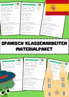 Vorschau - Arbeitsblätter - Spanisch Klassenarbeiten Materialpaket Bundle - Deckblatt