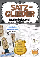 Vorschau - Arbeitsblätter - Satzglieder Materialpaket - Deckblatt