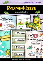 Vorschau - Mal- und Bastelvorlagen - Raupenklasse Materialpaket - Raupe Sparpaket - Deckblatt