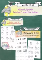 Vorschau - Arbeitsblätter - Materialpaket 5 und 10 teilen: AB, Kärtchen, Interactives - Deckblatt