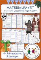 Vorschau - Arbeitsblätter - Materialpaket "Lesetexte - Besondere Tage im Jahr" - mit Arbeitsblättern & Lösungen - Deckblatt