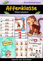 Vorschau - Mal- und Bastelvorlagen - Affenklasse Materialpaket - Affe Sparpaket - Deckblatt