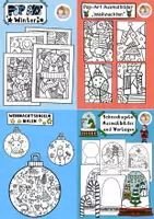 Vorschau - Mal- und Bastelvorlagen - Ausmalbilder Weihnachten, Sparpaket, Winter, Ausmalbilder im Winter - Deckblatt