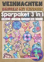 Vorschau - Mal- und Bastelvorlagen - WEIHNACHTEN Mandalas Fensterbilder - Materialpaket - Deckblatt