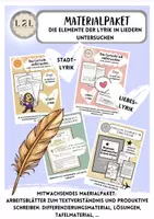 Vorschau - Arbeitsblätter - Materialpaket - Lyrik, Gedichte (Lyrisches Ich, Lyrische Elemente, Reim, Metrum, Vers, ...) - Deckblatt