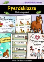 Vorschau - Mal- und Bastelvorlagen - Pferdeklasse Materialpaket - Pferd Sparpaket - Deckblatt