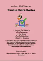 Vorschau - Arbeitsblätter - Bundle Short Stories - Lamb to the Slaughter, The Sniper, The Pedestrian, The Tell-tale Heart, Death by Scrabble - Deckblatt