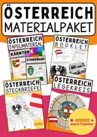 Vorschau - Stundenentwürfe - MATERIALPAKET: Österreich-Material (Booklet, Tafelmaterial, Wimpelkette, Legekreis, Klammerkarten, Ausmalbilder) (3-5 Klasse) - Deckblatt