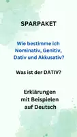 Vorschau - Fördermaterial/Inklusion - SPARPAKET - Die Bestimmung des Nominativs, Genitivs, Dativs und Akkusativs - Erklärungen zum Dativ - Deckblatt