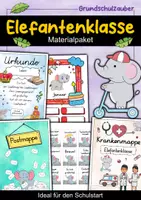 Vorschau - Mal- und Bastelvorlagen - Elefantenklasse Materialpaket - Elefant Sparpaket - Deckblatt