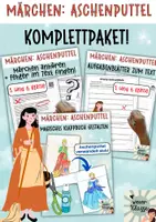 Vorschau - Mal- und Bastelvorlagen - MÄRCHEN Komplettpaket: ASCHENPUTTEL Leseportfolio - Deckblatt