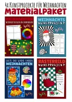 Vorschau - Stundenentwürfe - 4x Kunststunden für Weihnachten - Kunst Materialpaket - Deckblatt