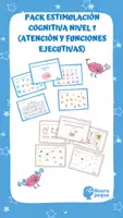 Vista previa - Hojas de trabajo - Pack cuadernos estimulación cognitiva atención nivel 1 y funciones ejecutivas nivel 1 - Portada