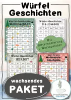 Vorschau - Arbeitsblätter - Würfelgeschichten wachsendes Paket mit Wortspeicher / Differenzierung FrauCuppaTea - Deckblatt