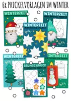 Vorschau - Arbeitsblätter - Prickeln im Winter und für Weihnachten - Prickelbilder Materialpaket - Deckblatt