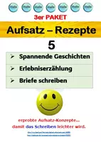 Vorschau - Unterrichtsreihen - 3er Paket: AUFSATZ-REZEPTE 5 (Briefe schreiben, Erlebniserzählung, Spannende Geschichten) - Deckblatt