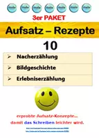 Vorschau - Unterrichtsreihen - 3er Paket: AUFSATZ-REZEPTE 10 (Nacherzählung, Erlebniserzählung, Bildgeschichte) - Deckblatt