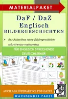 Vorschau - Fördermaterial/Inklusion - DaF / DaZ Englisch: Bildergeschichte vorbereiten - Materialpaket - Deckblatt