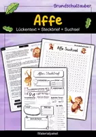 Vorschau - Arbeitsblätter - Affe Materialpaket - Sparpaket - Deckblatt
