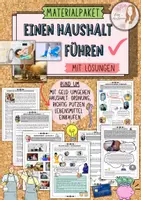 Vorschau - Unterrichtsreihen - Materialpaket Haushaltsführung / erfolgreich einen Haushalt führen (Klasse 8/ 9/ 10/ 11) mit Lösungen - Deckblatt