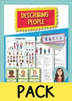 Vista previa - Hojas de trabajo - Pack Describing People / Descripción de Personas (inglés) - Portada