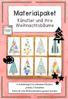 Vorschau - Arbeitsblätter - Materialpaket Weihnachtsbäume Künstler Rizzi Klee Mondrian Kusama Matisse Britto Richter Kandinsky - Deckblatt