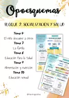 Vista previa - Tarjetas / Manipulativos - Esquemas Bloque 2. Socialización y salud (Opos Ed. Inf) - Portada